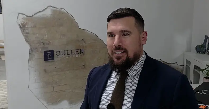Corey Cullen Being Interviewed in the Cullen Lawyers Office